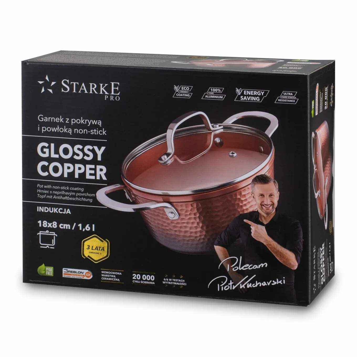 Garnek na indukcję z powłoką nieprzywierającą Starke Pro Glossy Copper 1,6 l