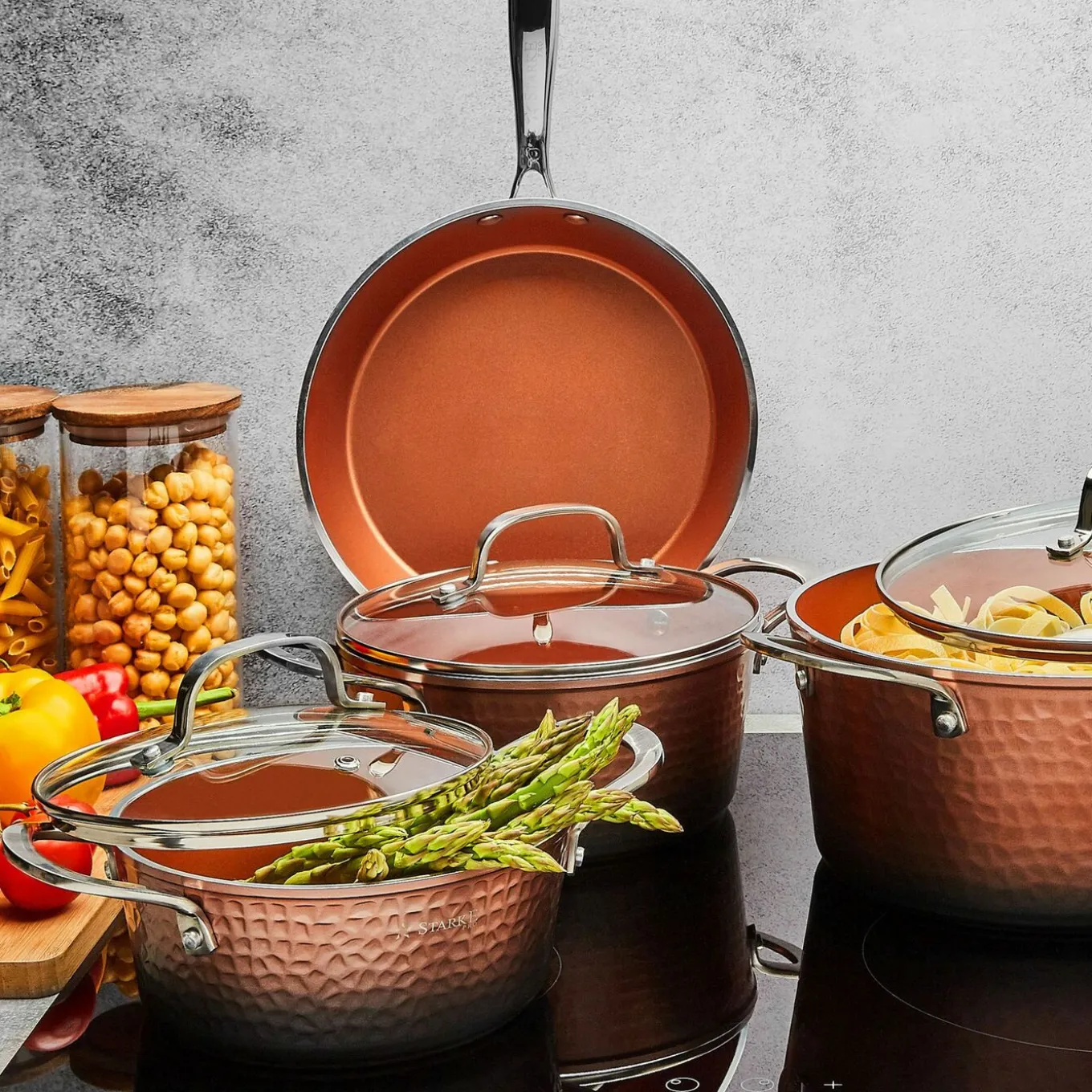 Garnek na indukcję z powłoką nieprzywierającą Starke Pro Glossy Copper 1,6 l