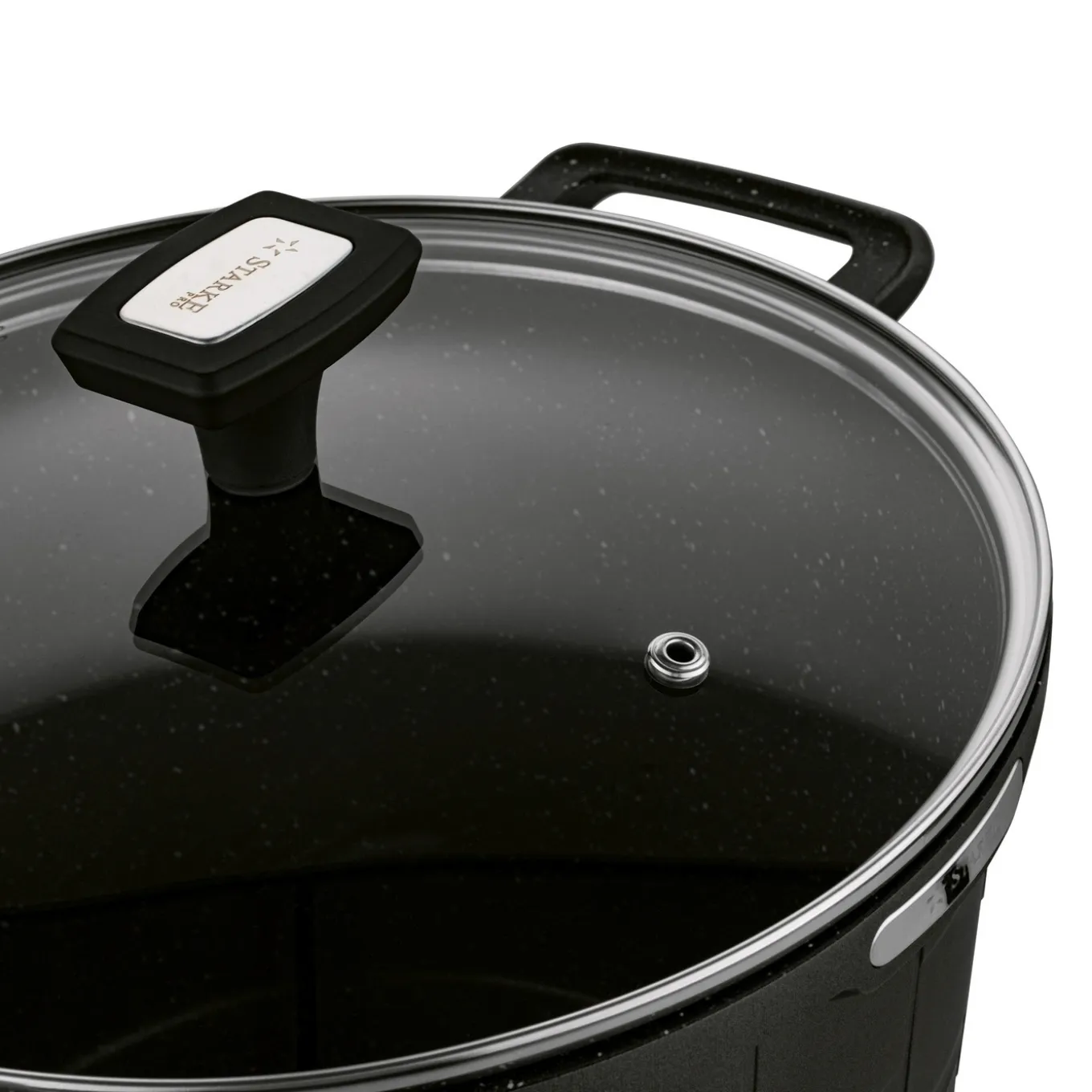 Garnek wysoki na indukcję z powłoką marmurową i pokrywką Starke Pro Crows Marble 6,5 l