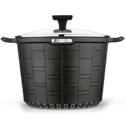 Garnek wysoki na indukcję z powłoką marmurową i pokrywką Starke Pro Crows Marble 6,5 l