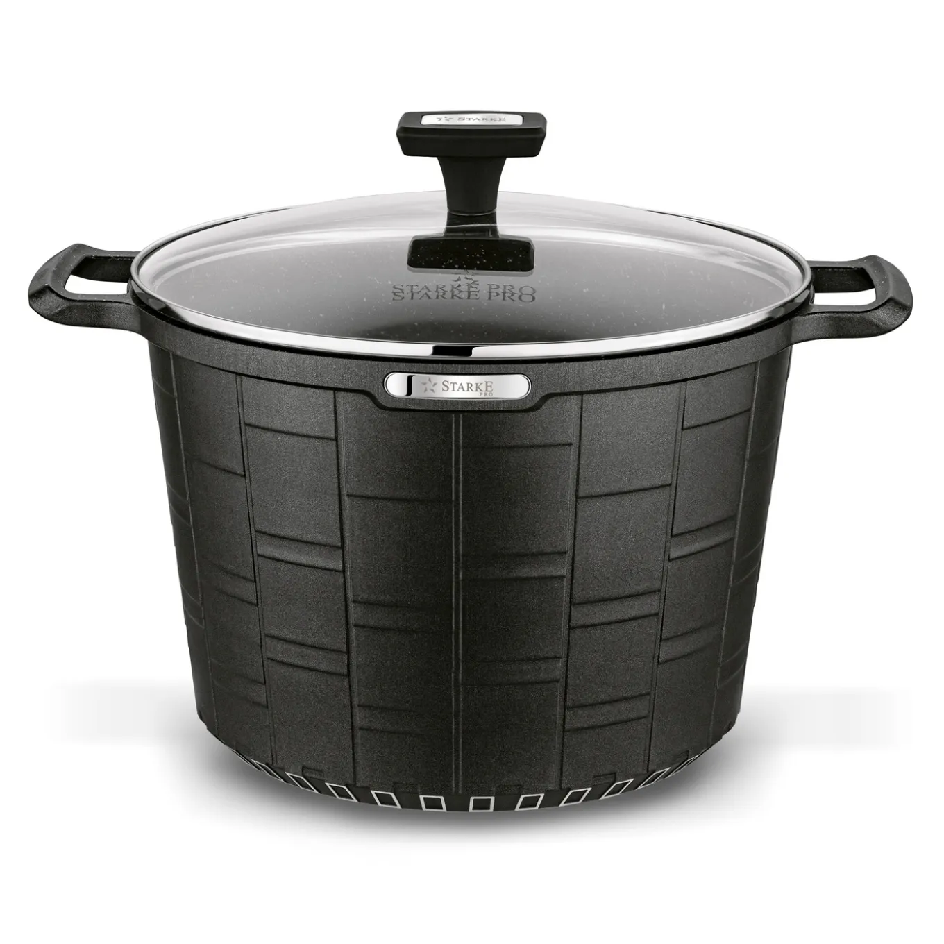 Garnek wysoki na indukcję z powłoką marmurową i pokrywką Starke Pro Crows Marble 6,5 l