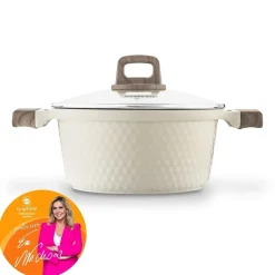 Garnek z powłoką ceramiczną na indukcję Konighoffer Rosti 24 cm 4,7 l kremowy