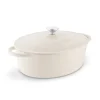 Gęsiarka żeliwna emaliowana Konighoffer 6,4 l 32,5 x 25 x 11,8 cm owalna kremowa