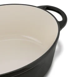 Gęsiarka żeliwna emaliowana Konighoffer Natural 6,5 l owalna czarna