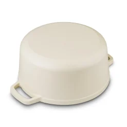 Gęsiarka żeliwna emaliowana Starke Pro 5 l 25 x 12 cm okrągła kremowa
