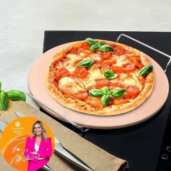 Kamień do pizzy ze stojakiem i radełkiem Konighoffer 33 cm