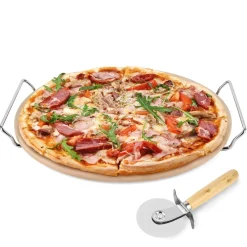 Kamień do pizzy ze stojakiem i radełkiem Konighoffer 33 cm