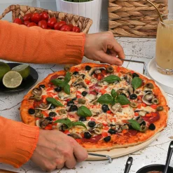 Kamień do pizzy ze stojakiem i radełkiem Konighoffer 33 cm