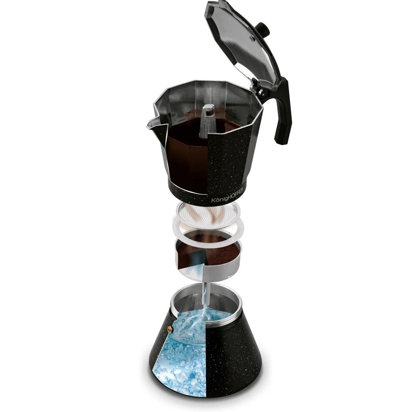 Kawiarka włoska KonigHOFFER Black Granite Marble 450 ml
