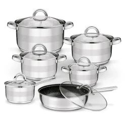 Komplet garnków nierdzewnych z patelnią non stick Tadar Roger 12 elementów