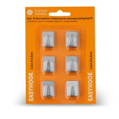 Komplet 6 haczyków stalowych samoprzylepnych Tadar EasyHook 2,5 x 1,7 x 1,5 cm