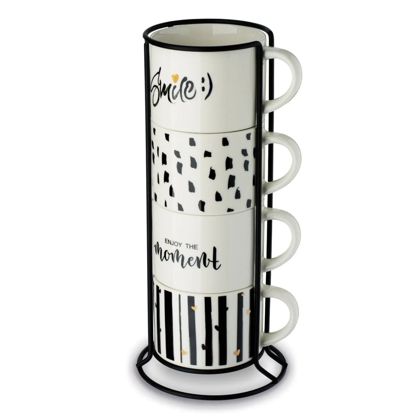 Komplet kubków na stojaku Tadar Decor 300 ml 4 sztuki