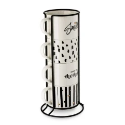 Komplet kubków na stojaku Tadar Decor 300 ml 4 sztuki