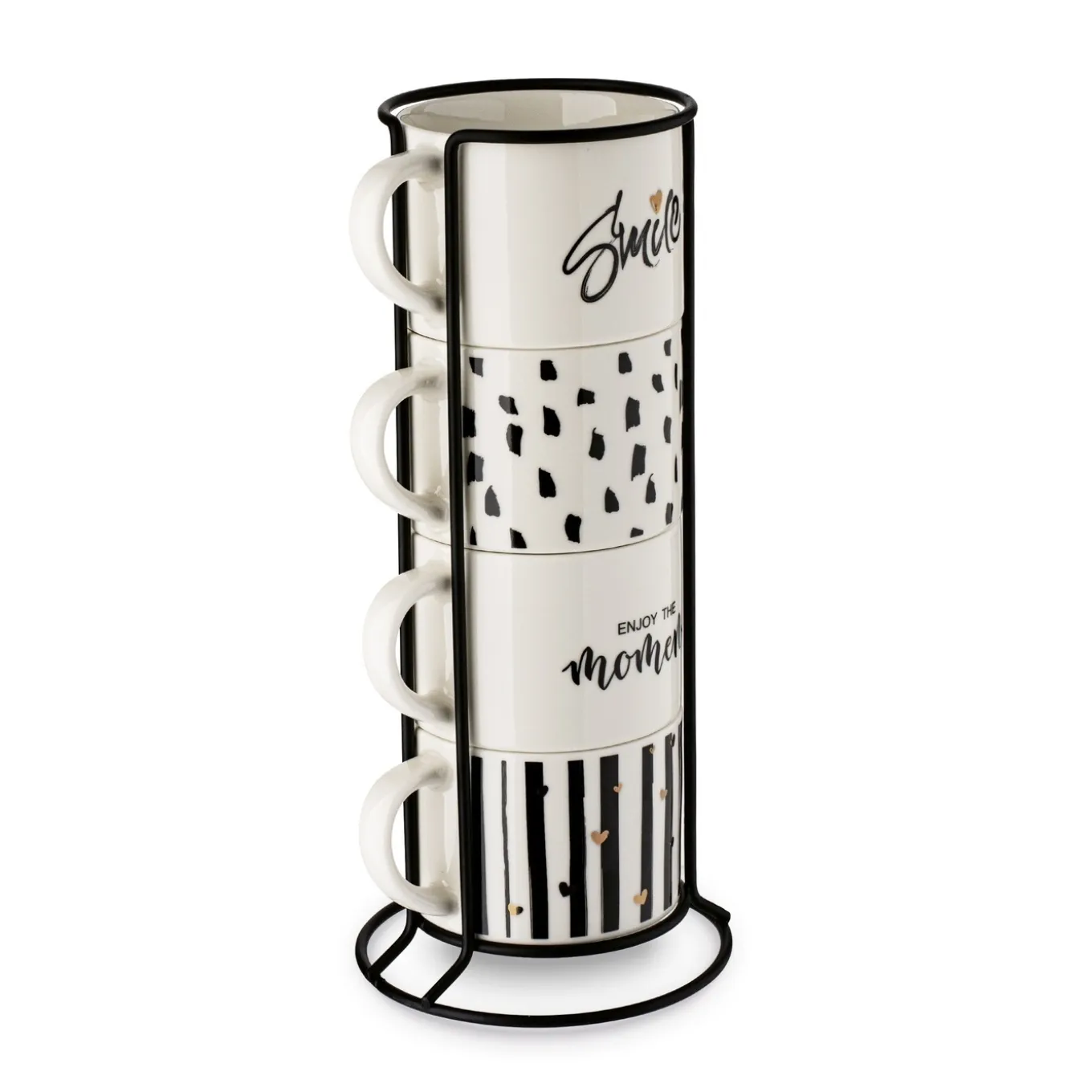 Komplet kubków na stojaku Tadar Decor 300 ml 4 sztuki