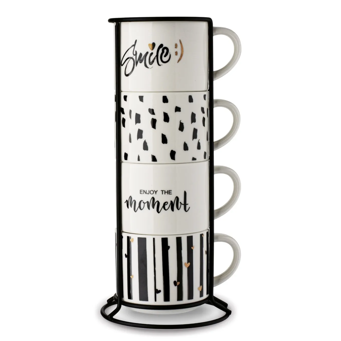 Komplet kubków na stojaku Tadar Decor 300 ml 4 sztuki