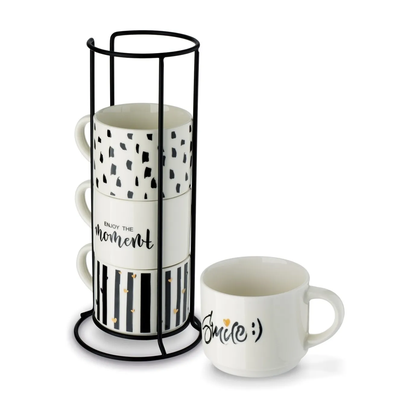 Komplet kubków na stojaku Tadar Decor 300 ml 4 sztuki
