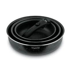 Komplet patelni głębokich z odpinaną rączką Konighoffer Spinel Black 20 / 24 / 28 cm indukcja