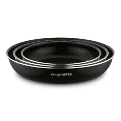 Komplet patelni z odpinaną rączką Konighoffer Spinel Black 20 cm 24 cm 28 cm bez indukcji