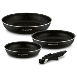 Komplet patelni z odpinaną rączką Konighoffer Spinel Black 20 cm 24 cm 28 cm bez indukcji