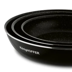 Komplet patelni z odpinaną rączką Konighoffer Spinel Black 20 cm 24 cm 28 cm bez indukcji