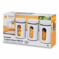 Komplet 3 pojemników kuchennych Tadar Prato 1 l czarny