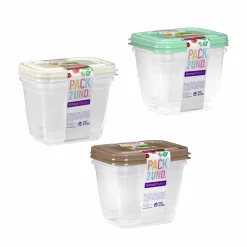 Komplet 2 pojemników na żywność Great Plastic Aral 0,7 l mix kolorów