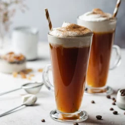 Komplet sześciu szklanek Tadar Caffe Latte 250 ml i 6 łyżeczek koktajlowych