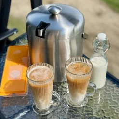 Komplet 6 szklanek do kawy Tadar Latte Anastazja 300 ml i 6 łyżeczek koktajlowych
