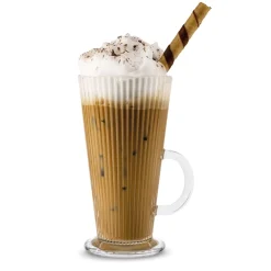 Komplet 6 szklanek do kawy Tadar Latte Anastazja 300 ml i 6 łyżeczek koktajlowych