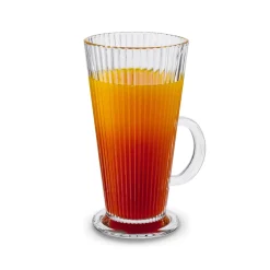 Komplet 6 szklanek do kawy Tadar Latte Anastazja 300 ml i 6 łyżeczek koktajlowych