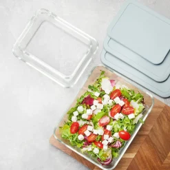 Komplet 3 szklanych borokrzemowych pojemników na żywność Konighoffer Auro 750 ml 1400 ml 2400 ml