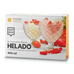 Komplet 6 szklanych pucharków deserowych Tadar Helado 400 ml