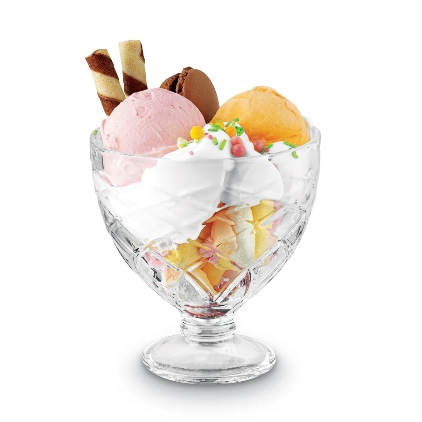 Komplet 6 szklanych pucharków deserowych Tadar Helado 400 ml