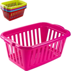 Kosz na pranie Plastic Forte 60 x 40 x 26 cm prostokątny mix kolorów