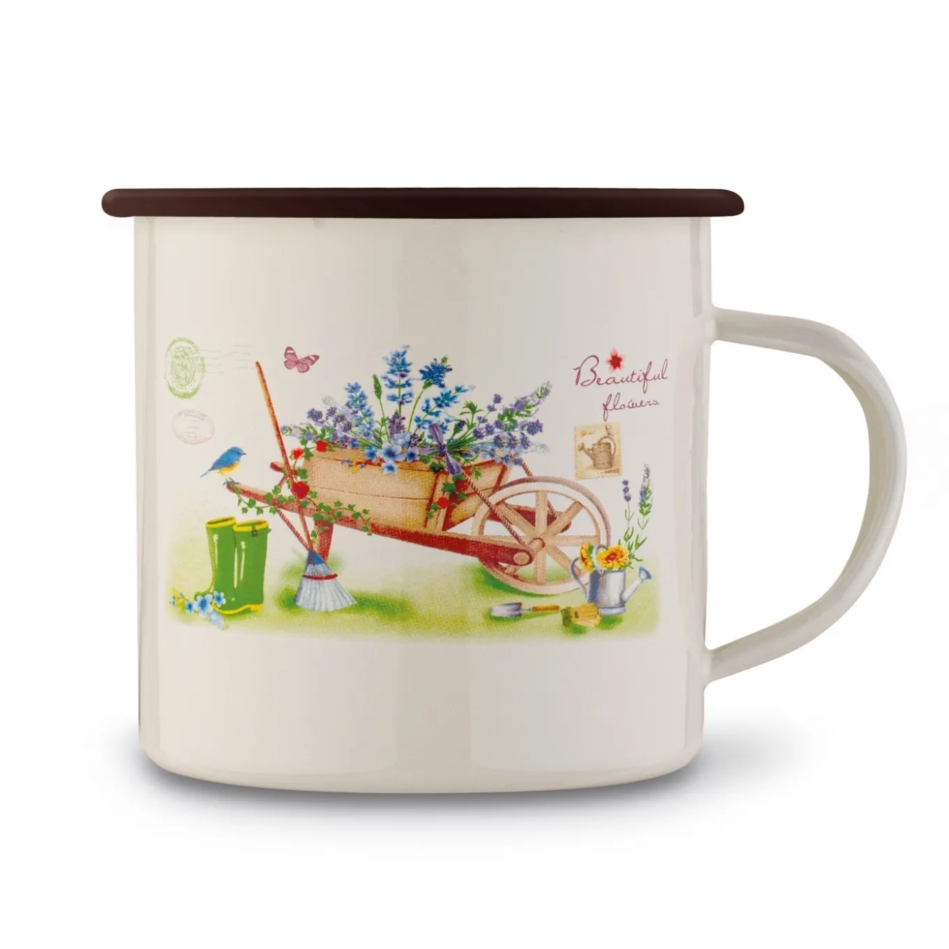 Kubek emaliowany retro Tadar Garden 500 ml