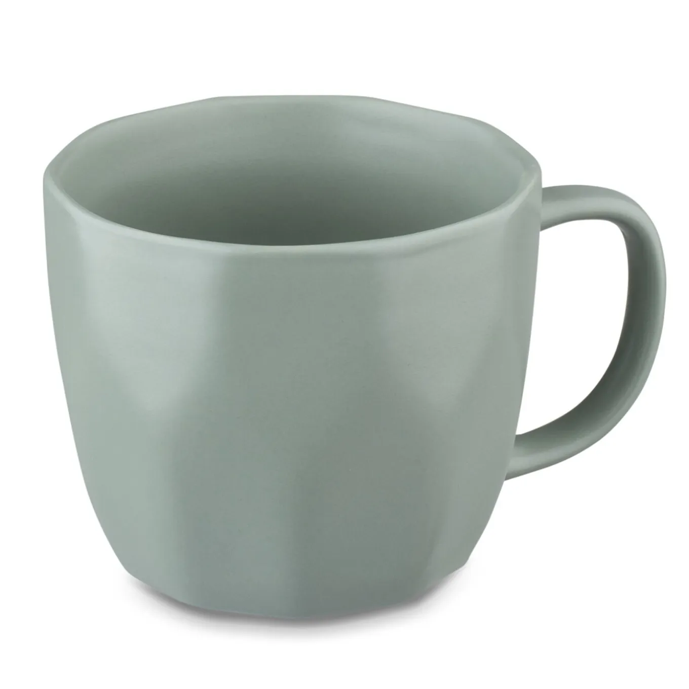 Kubek porcelanowy do kawy i herbaty Tadar Geometric 400 ml zielony