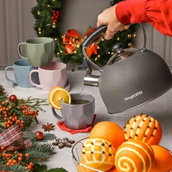 Kubek porcelanowy do kawy i herbaty Tadar Geometric 400 ml zielony