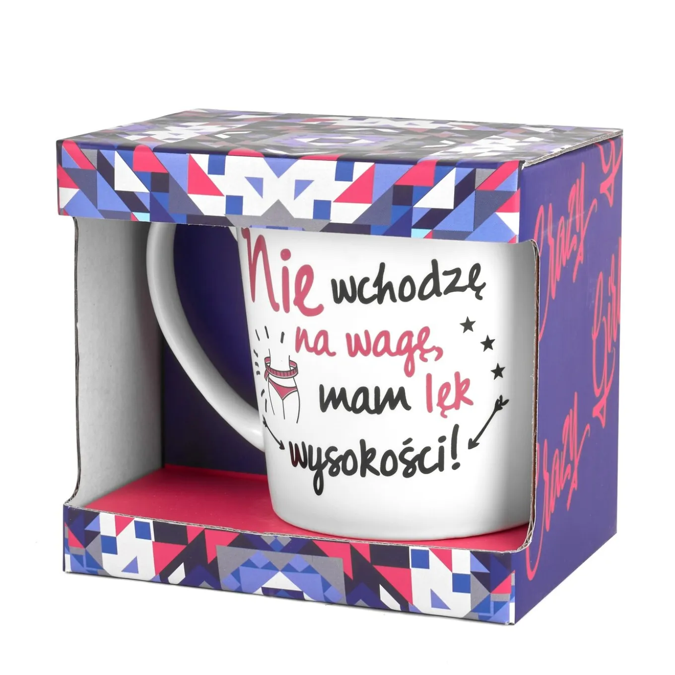 Kubek porcelanowy NBC BGtech Crazy girl nie wchodzę 480 ml