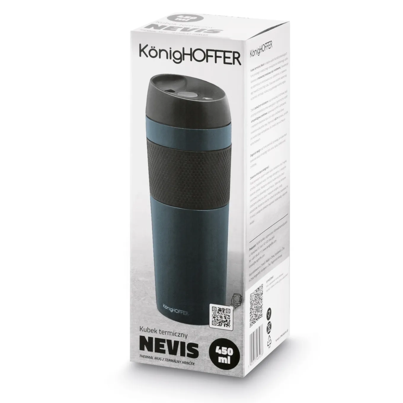 Kubek termiczny Konighoffer Nevis 450 ml granatowy