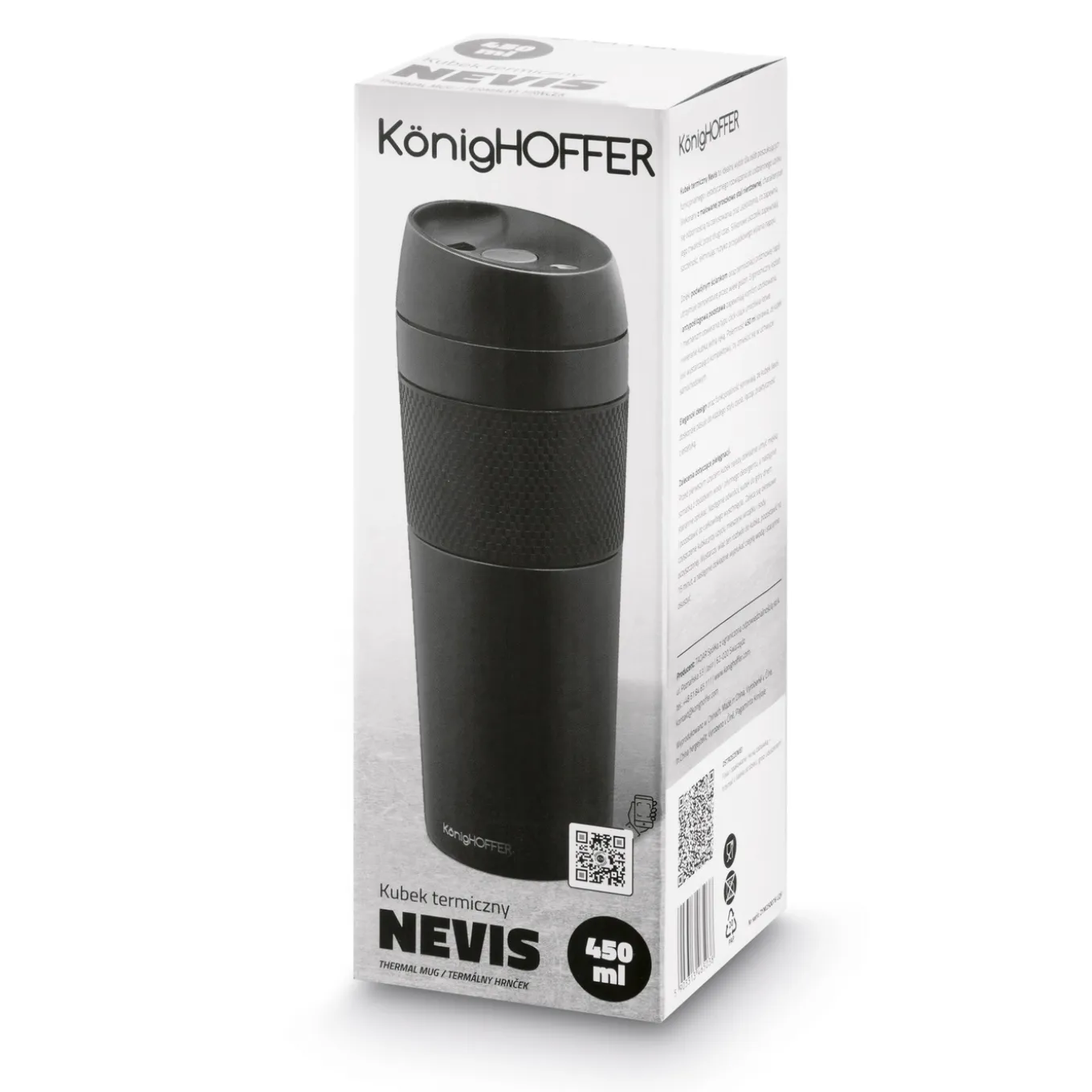 Kubek termiczny Konighoffer Nevis 450 ml czarny