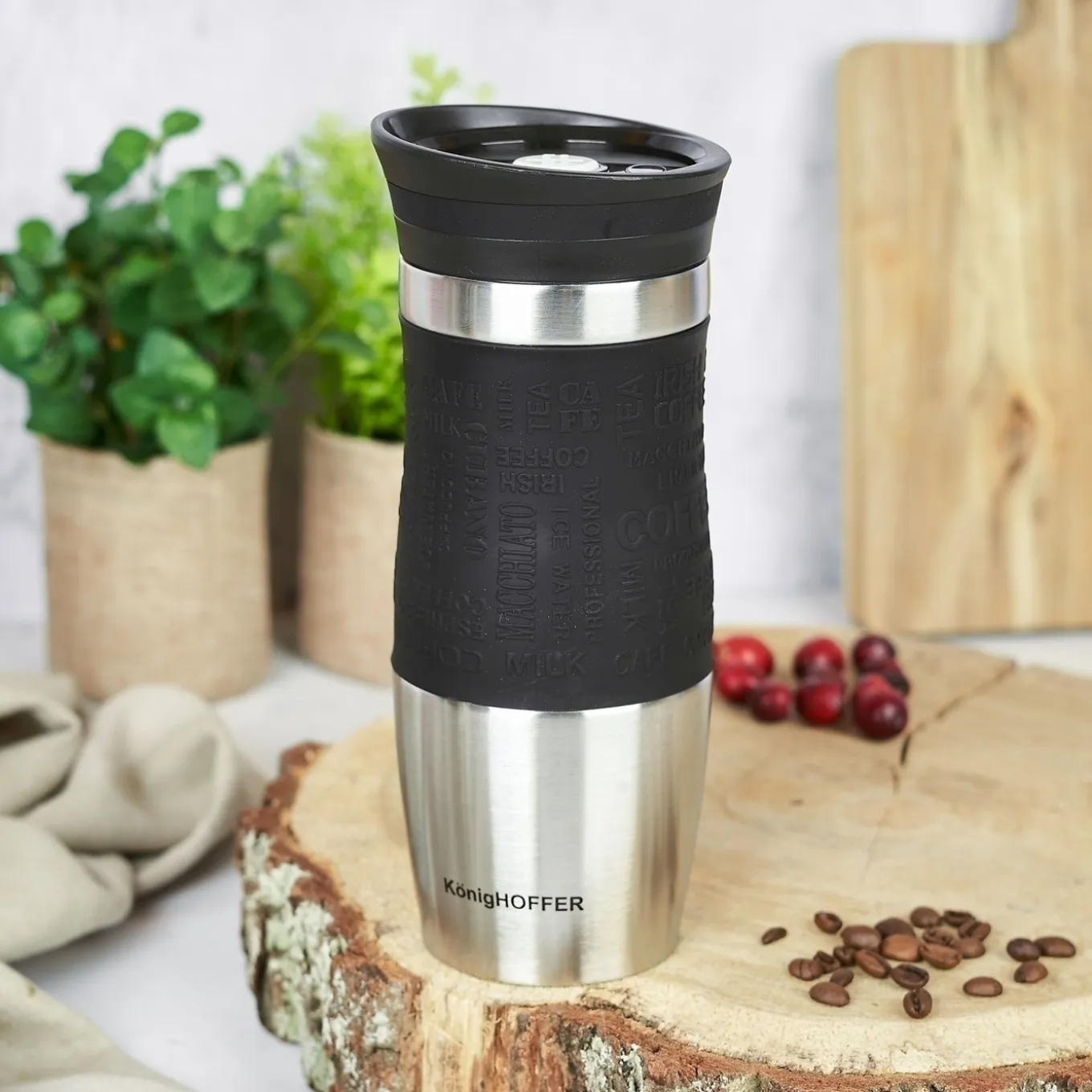 Kubek termiczny Konighoffer Loara 400 ml czarny