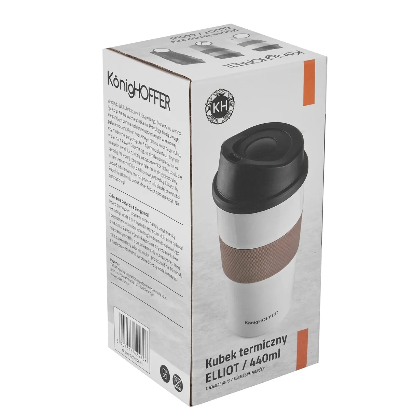 Kubek termiczny Konighoffer Elliot 440 ml biały