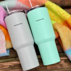 Kubek termiczny ze słomką Konighoffer Davos 1200 ml zielony