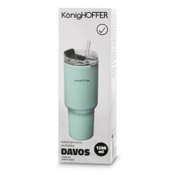 Kubek termiczny ze słomką Konighoffer Davos 1200 ml zielony