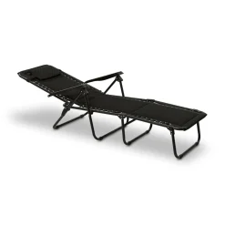 Leżanka leżak ogrodowy plażowy Tadar 6 pozycji 63 x 182 x 55 cm czarny