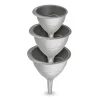 Lejki plastikowe Hega 16 cm 13 cm 11 cm srebrne