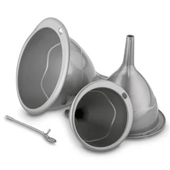 Lejki plastikowe Hega 16 cm 13 cm 11 cm srebrne