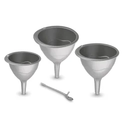 Lejki plastikowe Hega 16 cm 13 cm 11 cm srebrne