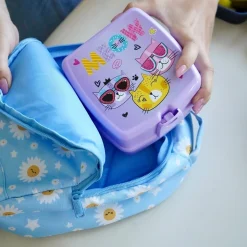 Lunch box z przegródkami widelcem i nożem dla dzieci Tuffex 14 x 15 x 9 cm mix kolorów