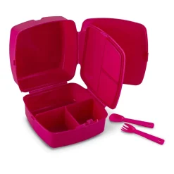 Lunch box z przegródkami widelcem i nożem dla dzieci Tuffex 14 x 15 x 9 cm mix kolorów